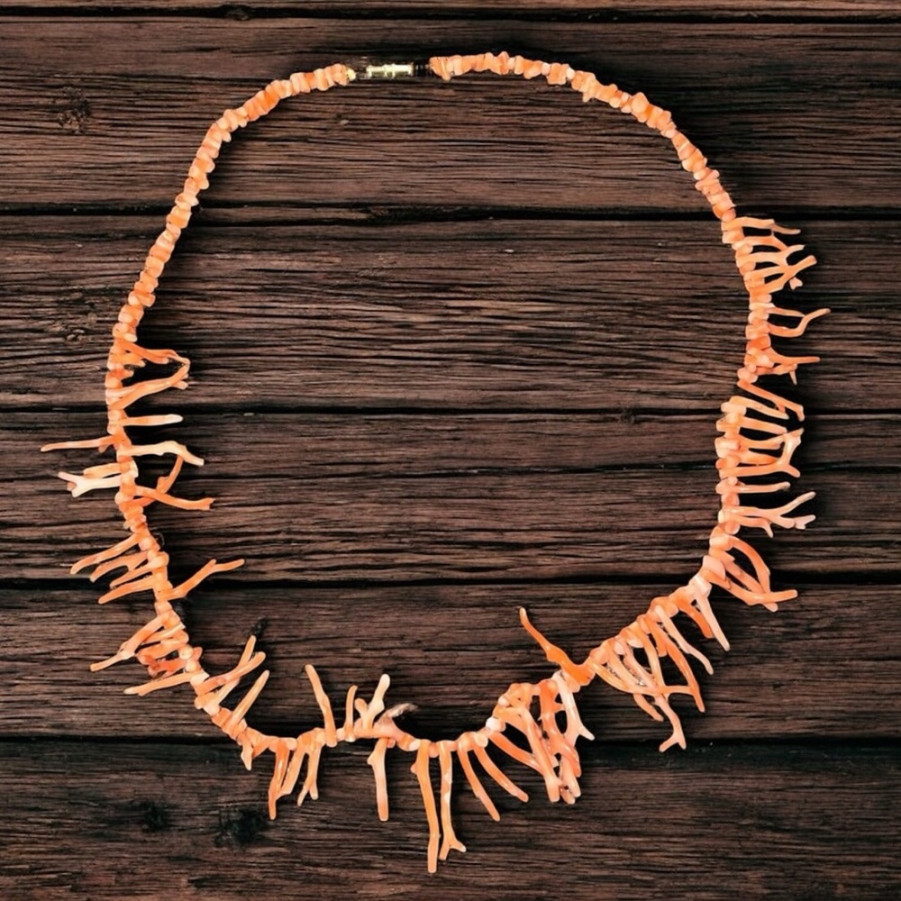 Angel Skin Branch Coral Necklace Navajo Native American 18”